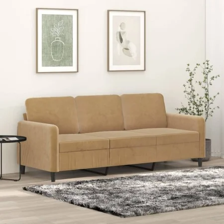 3-Sitzer-Sofa aus braunem Samt, 180 cm von , Sofas - Ref: Foro24-359459, Preis: 302,63 €, Rabatt: %
