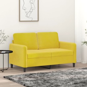 Sofá de 2 plazas terciopelo amarillo 120 cm