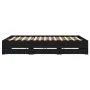 Black engineered wood bed frame with drawers 180x200 cm by , Beds and slatted bases - Ref: Foro24-3207253, Price: 209,77 €, D...