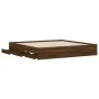 Oak brown engineered wood bed with drawers 180x200 cm by , Beds and slatted bases - Ref: Foro24-3207258, Price: 193,24 €, Dis...