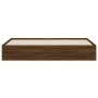 Oak brown engineered wood bed with drawers 180x200 cm by , Beds and slatted bases - Ref: Foro24-3207258, Price: 193,24 €, Dis...
