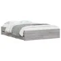 Sonoma gray engineered wood bed with drawers 120x200 cm by , Beds and slatted bases - Ref: Foro24-3207285, Price: 202,92 €, D...