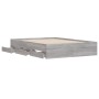 Cama con cajones madera ingeniería gris Sonoma 120x200 cm de , Camas y somieres - Ref: Foro24-3207285, Precio: 206,18 €