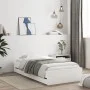 White engineered wood bed with drawers 100x200 cm by , Beds and slatted bases - Ref: Foro24-3207287, Price: 135,22 €, Discoun...