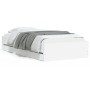 White engineered wood bed with drawers 100x200 cm by , Beds and slatted bases - Ref: Foro24-3207287, Price: 136,83 €, Discoun...