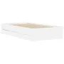 White engineered wood bed with drawers 100x200 cm by , Beds and slatted bases - Ref: Foro24-3207287, Price: 135,22 €, Discoun...