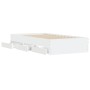 White engineered wood bed with drawers 100x200 cm by , Beds and slatted bases - Ref: Foro24-3207287, Price: 136,83 €, Discoun...