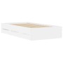 Weißes Holzwerkstoffbett mit Schubladen 100x200 cm von , Betten und Lattenroste - Ref: Foro24-3207287, Preis: 136,83 €, Rabat...