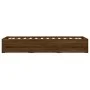 Oak brown engineered wood bed with drawers 100x200 cm by , Beds and slatted bases - Ref: Foro24-3207293, Price: 136,29 €, Dis...