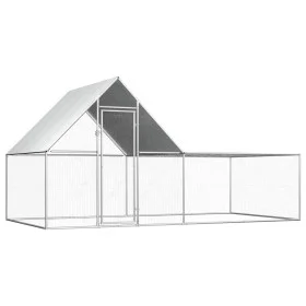 Galvanized steel chicken coop 4x2x2 m by vidaXL, Cages and habitats for small animals - Ref: Foro24-144556, Price: 251,78 €, ...
