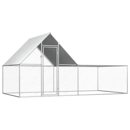 Galvanized steel chicken coop 4x2x2 m by vidaXL, Cages and habitats for small animals - Ref: Foro24-144556, Price: 251,78 €, ...