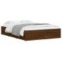 Cama con cajones madera de ingeniería marrón roble 120x190 cm de , Camas y somieres - Ref: Foro24-3207321, Precio: 202,15 €