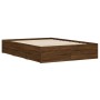 Eichenbraunes Holzwerkstoffbett mit Schubladen 120x190 cm von , Betten und Lattenroste - Ref: Foro24-3207321, Preis: 202,29 €...