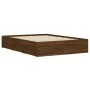Oak brown engineered wood bed with drawers 120x190 cm by , Beds and slatted bases - Ref: Foro24-3207321, Price: 198,77 €, Dis...