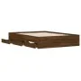 Oak brown engineered wood bed with drawers 120x190 cm by , Beds and slatted bases - Ref: Foro24-3207321, Price: 198,77 €, Dis...