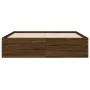 Oak brown engineered wood bed with drawers 120x190 cm by , Beds and slatted bases - Ref: Foro24-3207321, Price: 198,77 €, Dis...