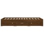 Eichenbraunes Holzwerkstoffbett mit Schubladen 120x190 cm von , Betten und Lattenroste - Ref: Foro24-3207321, Preis: 202,29 €...