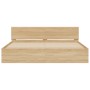 Estructura de cama con cabecero roble Sonoma 160x200 cm de , Camas y somieres - Ref: Foro24-3207471, Precio: 177,45 €, Descue...