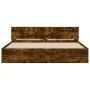 Bed frame with smoked oak headboard 160x200 cm by , Beds and slatted bases - Ref: Foro24-3207473, Price: 169,02 €, Discount: %