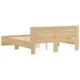 Sonoma oak bed frame with headboard 150x200 cm by , Beds and slatted bases - Ref: Foro24-3207478, Price: 139,79 €, Discount: %