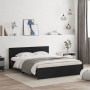 Bed frame with black headboard 140x200 cm by , Beds and slatted bases - Ref: Foro24-3207484, Price: 176,87 €, Discount: %