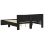 Estructura de cama con cabecero negra 140x200 cm de , Camas y somieres - Ref: Foro24-3207484, Precio: 173,68 €, Descuento: %