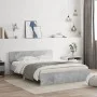 Concrete gray bed frame with headboard 140x200 cm by , Beds and slatted bases - Ref: Foro24-3207486, Price: 184,27 €, Discoun...