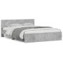 Concrete gray bed frame with headboard 140x200 cm by , Beds and slatted bases - Ref: Foro24-3207486, Price: 187,62 €, Discoun...