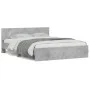 Concrete gray bed frame with headboard 140x200 cm by , Beds and slatted bases - Ref: Foro24-3207486, Price: 184,27 €, Discoun...