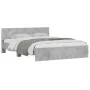 Concrete gray bed frame with headboard 140x200 cm by , Beds and slatted bases - Ref: Foro24-3207486, Price: 184,27 €, Discoun...