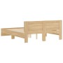 Bed frame with Sonoma oak headboard 140x190 cm by , Beds and slatted bases - Ref: Foro24-3207499, Price: 174,51 €, Discount: %