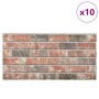 Panel de pared 3D diseño ladrillo 10 uds EPS marrón oscuro gris