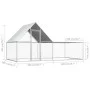 Galvanized steel chicken coop 4x2x2 m by vidaXL, Cages and habitats for small animals - Ref: Foro24-144556, Price: 251,78 €, ...