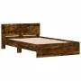 Bed frame with smoked oak headboard 120x190 cm by , Beds and slatted bases - Ref: Foro24-3207515, Price: 147,54 €, Discount: %