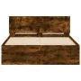 Bed frame with smoked oak headboard 120x190 cm by , Beds and slatted bases - Ref: Foro24-3207515, Price: 147,54 €, Discount: %