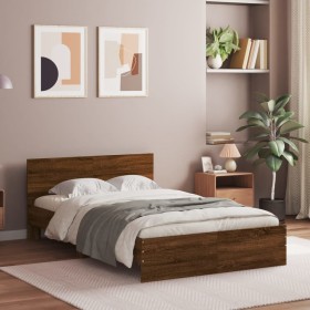 Bettgestell mit eichenbraunem Kopfteil 120x190 cm von , Betten und Lattenroste - Ref: Foro24-3207517, Preis: 169,22 €, Rabatt: %