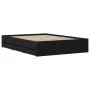 Schwarzes Holzwerkstoffbett mit Schubladen 120x190 cm von , Betten und Lattenroste - Ref: Foro24-3207316, Preis: 199,43 €, Ra...