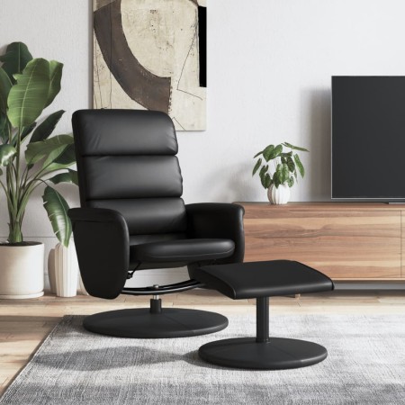Recliner chair with footrest in black synthetic leather by , Armchairs - Ref: Foro24-356722, Price: 174,69 €, Discount: %