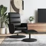 Sillón reclinable con reposapiés cuero sintético negro de , Sillones - Ref: Foro24-356722, Precio: 172,35 €, Descuento: %