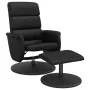 Recliner chair with footrest in black synthetic leather by , Armchairs - Ref: Foro24-356722, Price: 172,36 €, Discount: %