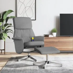 Sillón reclinable de masaje con reposapiés tela gris claro de , Sillones - Ref: Foro24-356678, Precio: 120,94 €, Descuento: %