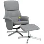 Relax-Massagesessel mit Fußstütze aus hellgrauem Stoff von , Sessel - Ref: Foro24-356678, Preis: 120,96 €, Rabatt: %
