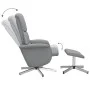 Recliner massage chair with footrest light gray fabric by , Armchairs - Ref: Foro24-356678, Price: 120,96 €, Discount: %