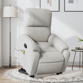 Liftable massage recliner light gray microfiber fabric by , Armchairs - Ref: Foro24-3204937, Price: 312,65 €, Discount: %