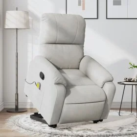 Liftable massage recliner light gray microfiber fabric by , Armchairs - Ref: Foro24-3204937, Price: 315,57 €, Discount: %