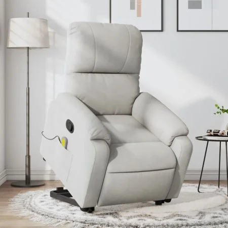 Liftable massage recliner light gray microfiber fabric by , Armchairs - Ref: Foro24-3204937, Price: 315,57 €, Discount: %