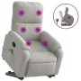 Liftable massage recliner light gray microfiber fabric by , Armchairs - Ref: Foro24-3204937, Price: 315,57 €, Discount: %