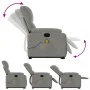 Liftable massage recliner light gray microfiber fabric by , Armchairs - Ref: Foro24-3204937, Price: 315,57 €, Discount: %