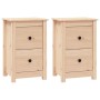 Nachttische 2 Stück aus massivem Kiefernholz 40x35x61,5 cm von vidaXL, Nachttische - Ref: Foro24-820947, Preis: 92,92 €, Raba...