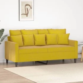 2-seater yellow velvet sofa 140 cm by , Sofas - Ref: Foro24-359309, Price: 199,38 €, Discount: %